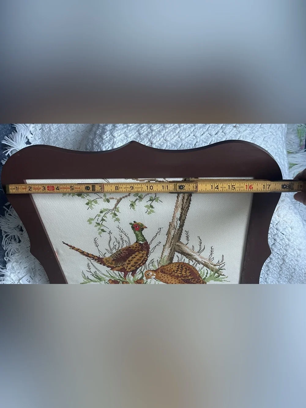 Framed Pheasants and chicks Cross-Stitch Wall Art